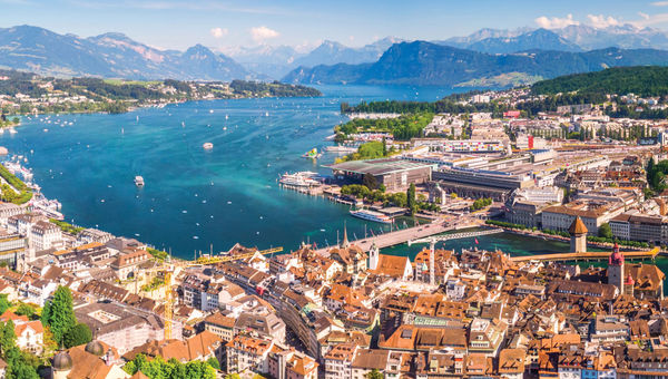 Aerial view of Lucerne.
