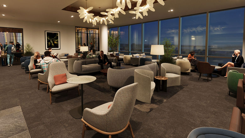 The American Express Centurion Lounge in Newark Airport’s new Terminal A will overlook the airfield, with views of the Manhattan skyline.