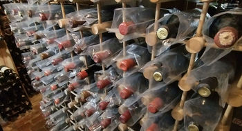 "The million-dollar wall” in the Graycliff wine cellar.