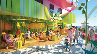 A rendering of the Lemon Post bar on the upcoming Icon of the Seas from Royal Caribbean.