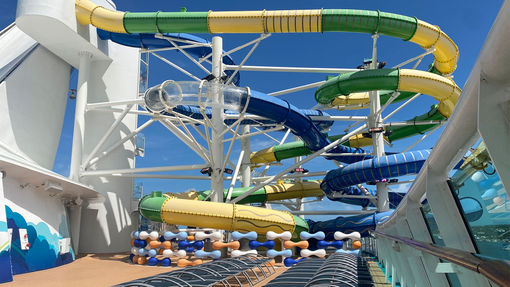 The Perfect Storm waterslides on Royal Caribbean's Freedom of the Seas.