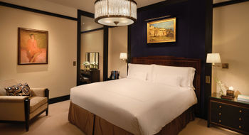 A freshly renovated bedroom at The Beaumont, a luxury hotel in London's Mayfair district.