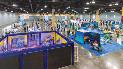 The trade show floor at the Caribbean Hotel and Tourism Association's annual Marketplace event in San Juan.