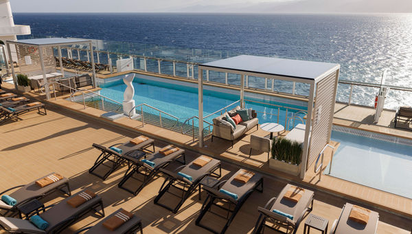 The pool on the Silver Nova is somewhat smaller than the pools found on Silversea's most recent ships and sits well off-center, close to the starboard side, with seating and walkways producing amphitheater-like setting.