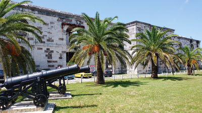Cannons at the Victualling Yard in the Royal Naval Dockyard in Bermuda's West End.