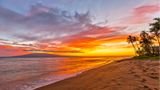Kaanapali Beach at sunset. On Sep. 8, the one-month anniversary of the fire that devasted the Maui town of Lahaina, Hawaii Gov. Josh Green announced that travel restrictions to West Maui will be lifted beginning Oct. 8.